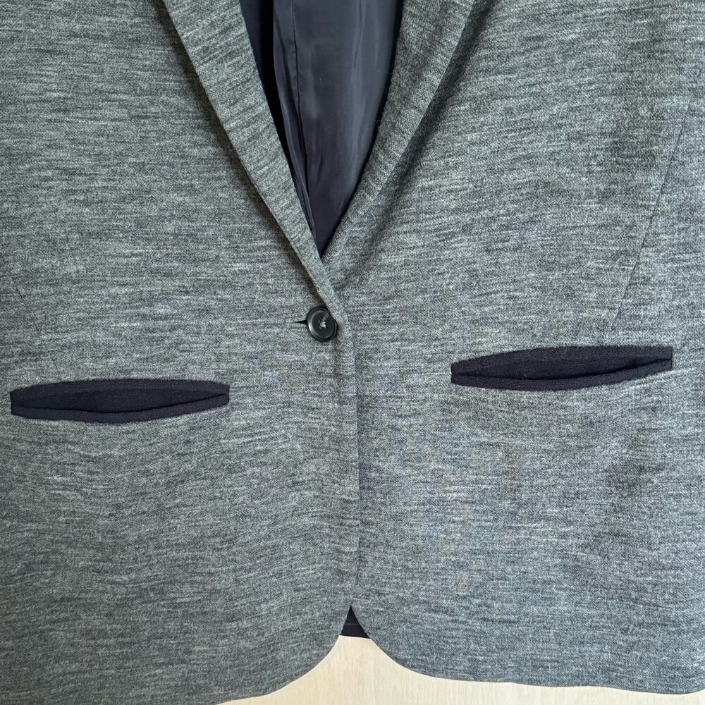 J Crew Black and Gray Cotton/Wool Contrast Blazer Size 8 - Picture 3 of 12